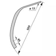 Unterfeder - 50 x 13 mm - Rahmen 80 x 80 mm – Striegel Federn Ersatzteil