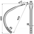 Unterfeder - 50 x 13 mm - Rahmen 80 x 80 mm – Striegel Federn Ersatzteil