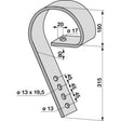 Schleppzinke - Materialstärke: 80 x 10 mm - Lochabstand: 45 mm – Striegel Zinken Ersatzteil