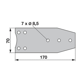 Verbindungsblech L 170 x B 70 mm anstelle von Nussmüller 05-11=378N – Landtechnik Ersatzteil