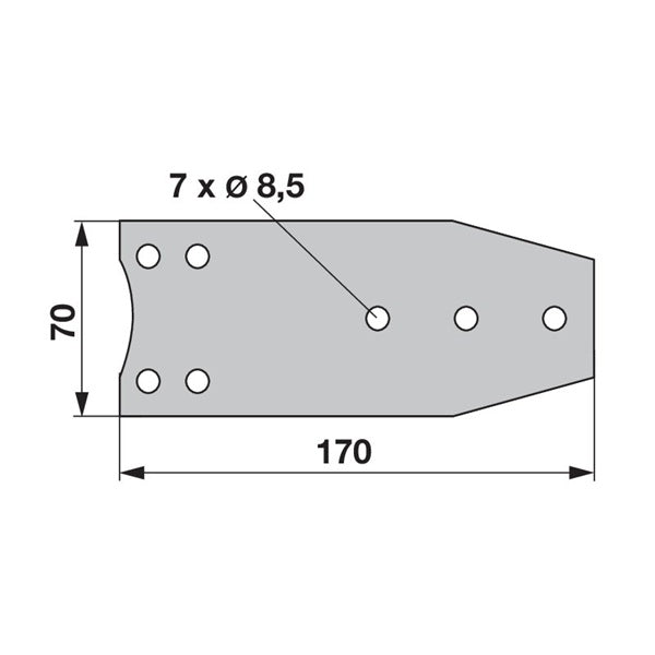 Verbindungsblech L 170 x B 70 mm anstelle von Nussmüller 05-11=378N – Landtechnik Ersatzteil