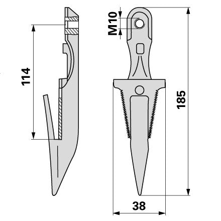 Vogel & Noot Einzelfinger mit schmalen Lappen FG203503 – Finger für Balkenmäher Ersatzteil