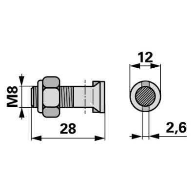 Rapid  Mitnehmerschraube mit Nase M8 x 28 10 Stück – Landtechnik Ersatzteil