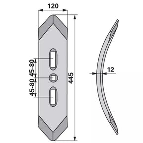 Vorschar - Arbeitsbreite 120 mm – Schare Ersatzteil