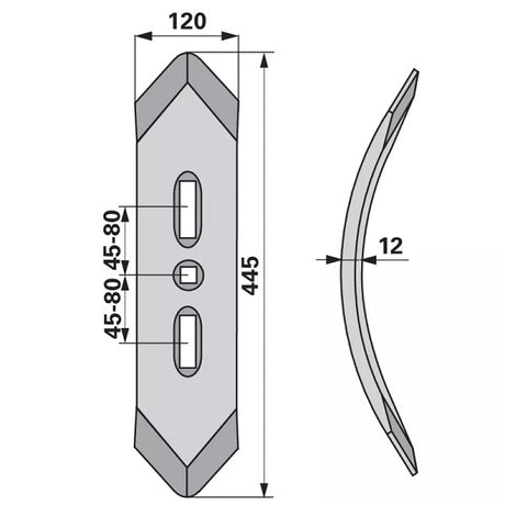 Vorschar - Arbeitsbreite 120 mm – Schare Ersatzteil