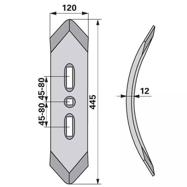 Vorschar - Arbeitsbreite 120 mm – Schare Ersatzteil