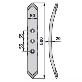 Vorschar - Arbeitsbreite 50 mm – Grubber Schare Ersatzteil