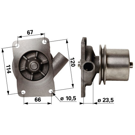 Wasserpumpe B509413 mit Dichtung zu Case IH – Dichtungen Ersatzteil