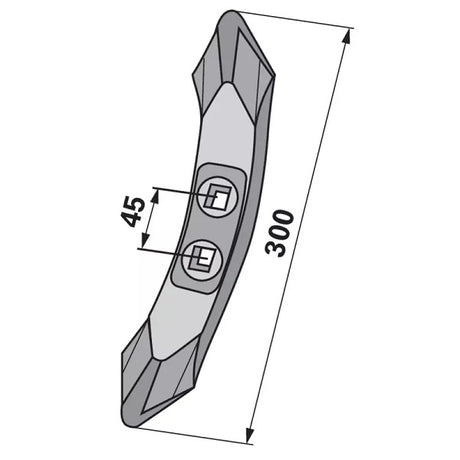 Wechselschar - Arbeitsbreite 45 mm – Schare Ersatzteil