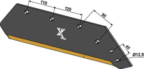 Wechselspitzenschar - 16'' - rechts - Hartmetall KK073004 zu Kverneland