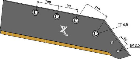 Wechselspitzenschar - 18'' - rechts - Hartmetall 173802 zu Grégoire Besson