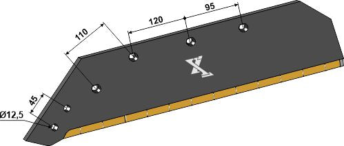Wechselspitzenschar - 20'' - links - Hartmetall KK073009 zu Kverneland