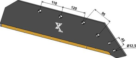 Wechselspitzenschar - 20'' - rechts - Hartmetall KK073008 zu Kverneland