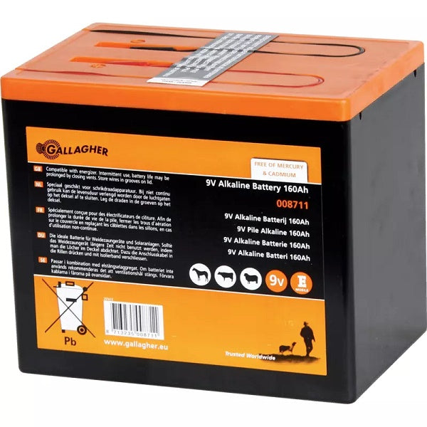 Weidezaunbatterie 9V, 160Ah - Gallagher Alkaline – Elektrik Ersatzteil