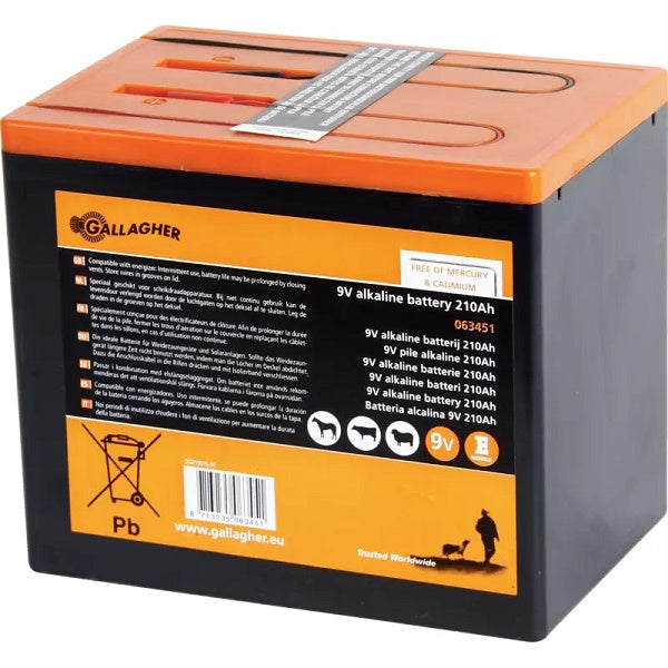 Weidezaunbatterie 9V, 210Ah - Gallagher Alkaline – Sonstiges für Traktorelektrik Ersatzteil