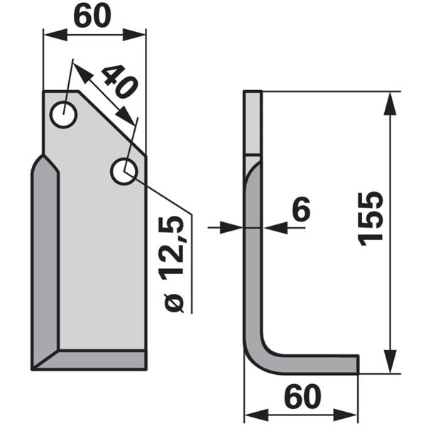 Winkelmesser rechts zu Breviglieri 60 x 6 – Fräse Ersatzteil