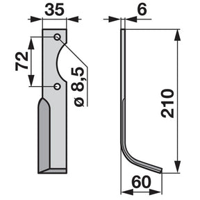 Winkelmesser rechts zu Casorzo 35 x 6 – Fräsmesser Ersatzteil