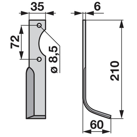 Winkelmesser rechts zu Casorzo 35 x 6 – Fräsmesser Ersatzteil