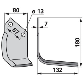 Winkelmesser - Fräsmesser rechts 63593 - 3901 zu Howard – Fräse Ersatzteil