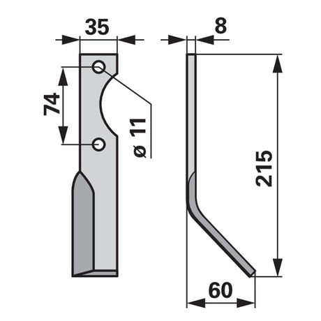 Winkelmesser rechts zu Simon 35 x 8 – Fräse Ersatzteil