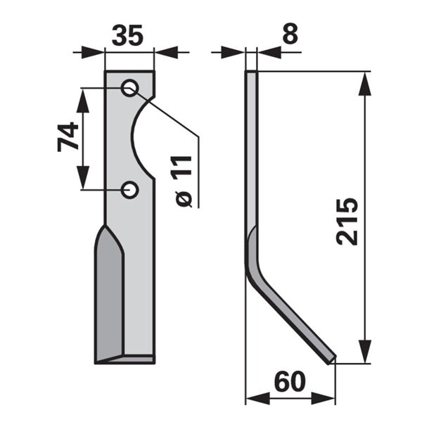 Winkelmesser rechts zu Simon 35 x 8 – Fräse Ersatzteil