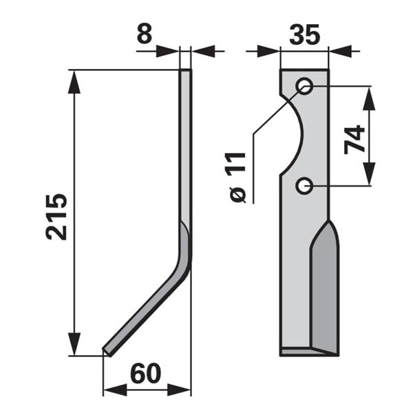 Winkelmesser links zu Simon 35 x 8 – Fräse Ersatzteil