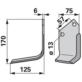 Winkelmesser links zu Holder 1832442210 – Fräse Ersatzteil