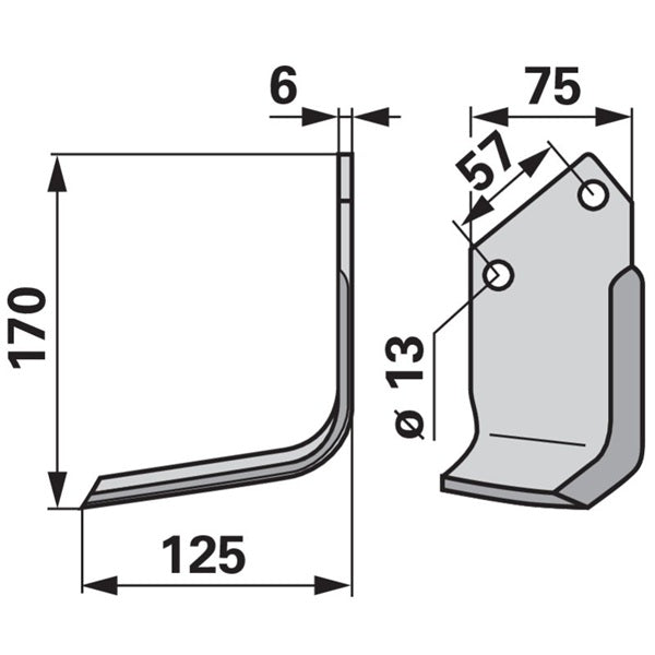 Winkelmesser links zu Holder 1832442210 – Fräse Ersatzteil
