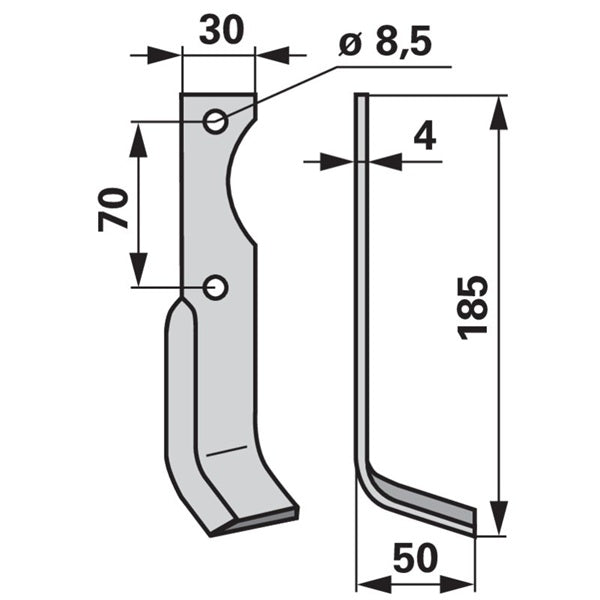 Bogenmesser rechts zu Solo 5043457 – Fräsmesser Ersatzteil