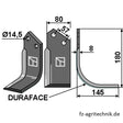 Winkelmesser - Fräsmesser rechts zu Breviglieri Z1400311 - Duraface – Landtechnik Ersatzteil