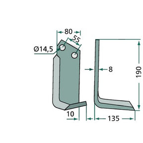 Winkelmesser rechts zu Krobath 80 x 8 – Fräse Ersatzteil