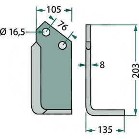 Winkelmesser rechts zu Kuhn 52359000 – Fräse Ersatzteil
