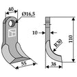 Y-Messer 00003052 zu Dragone Mulcher – Messer für Mulcher Ersatzteil
