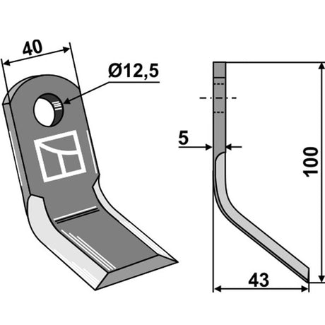 Y-Messer 010132370096 zu Irus Mulcher – Messer für Mulcher Ersatzteil