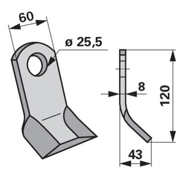 Y-Messer 0901085 zu Ferri Mulcher – Mulcher Ersatzteil