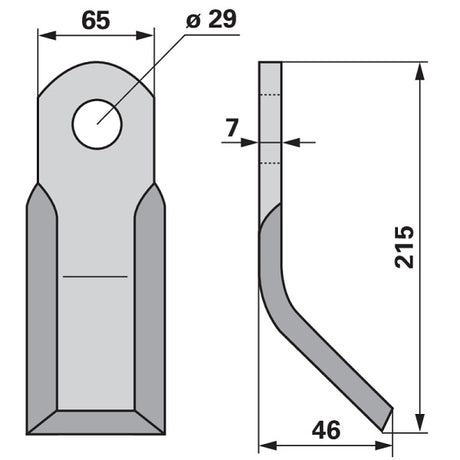 Y-Messer 50507100 zu Taarup Mulcher – Messer für Mulcher Ersatzteil