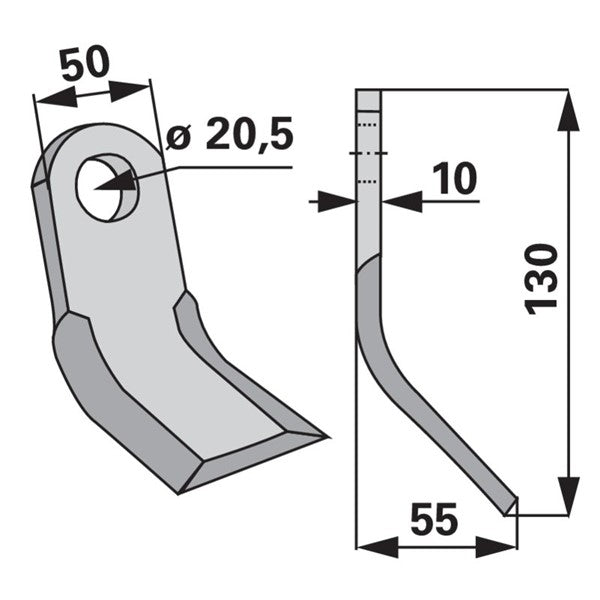 Y-Messer 6060009 zu Kirchner Mulcher – Messer für Mulcher Ersatzteil