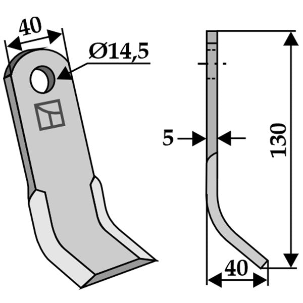 Y-Messer 6200080 zu Kverneland Mulcher – Messer für Mulcher Ersatzteil