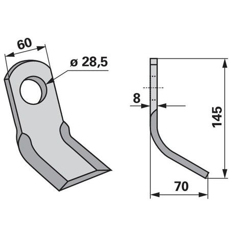 Y-Messer 70.004.10.0402 zu Sauerburger Mulcher – Mulcher Ersatzteil