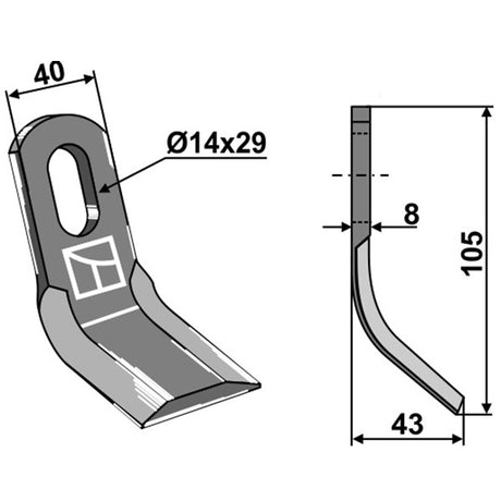 Y-Messer CL00323 zu Orsi Mulcher – Messer für Mulcher Ersatzteil