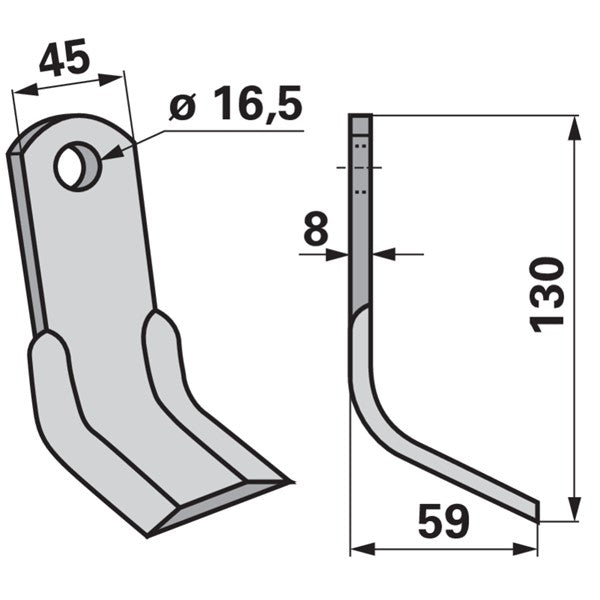 Y-Messer T21004040 zu Maschio Mulcher – Messer für Mulcher Ersatzteil