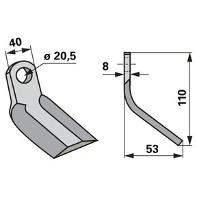 Y-Messer zu Cabe Mulcher – Messer für Mulcher Ersatzteil