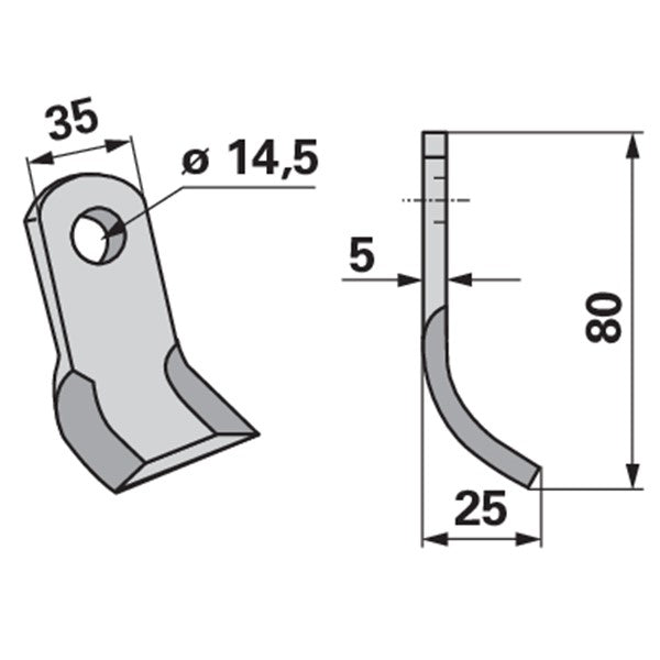 Y-Messer zu Calderoni Mulcher – Mulcher Ersatzteil