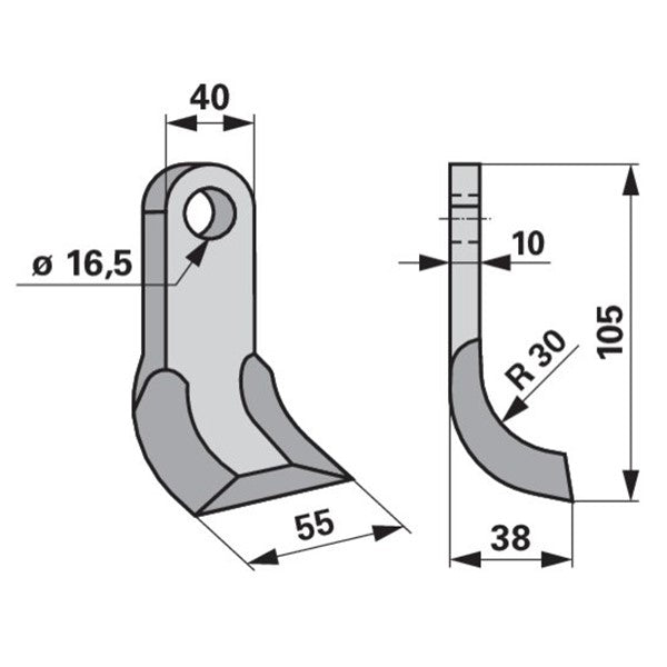 Y-Messer zu HMF Mulcher – Messer für Mulcher Ersatzteil