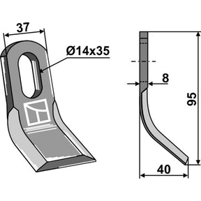 Y-Messer zu Mulag Mulcher – Mulcher Ersatzteil