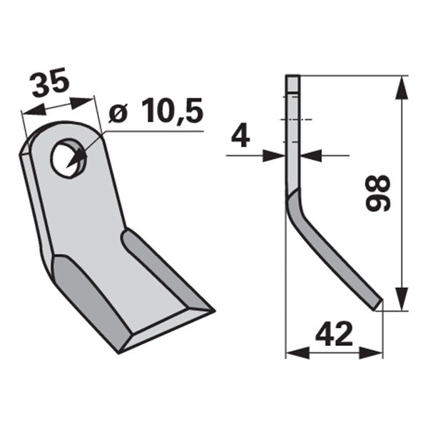 Y-Messer zu Zappator Mulcher - Variante 1 – Messer für Mulcher Ersatzteil