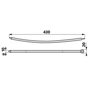 Gabelzinke L 430 mm anstelle von Aebi AM95322 – Sonstiges für Kreiselheuer Ersatzteil