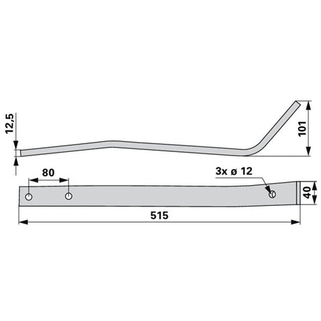 Zinkenarm L 515 mm anstelle von Fella 101224 – Kreiselheuer Ersatzteil