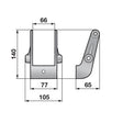 Zinkenhalter 251091 - L 140 x B 77 x H 65 - zu Rapid – Halter für Balkenmäher Ersatzteil