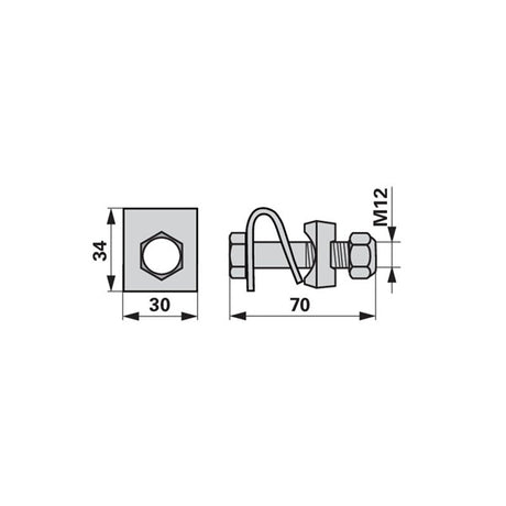 Zinkenhalter 0292999 - 0292998 - M12 x 70 mm - zu Stoll-JF – Zinken Ersatzteil